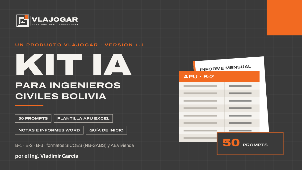 Portada del Kit IA para Ingenieros Civiles Bolivia v1.1